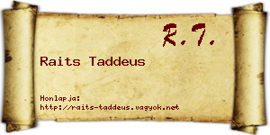 Raits Taddeus névjegykártya